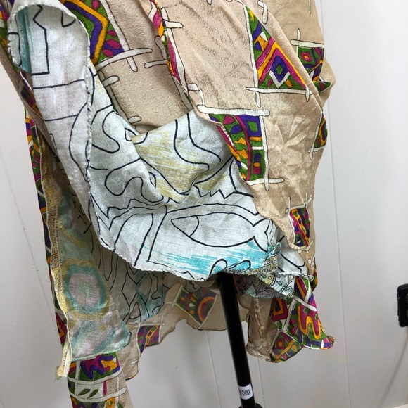 Silk Wrap Skirt Reversible Hippie Sz M - Picture 10 of 11